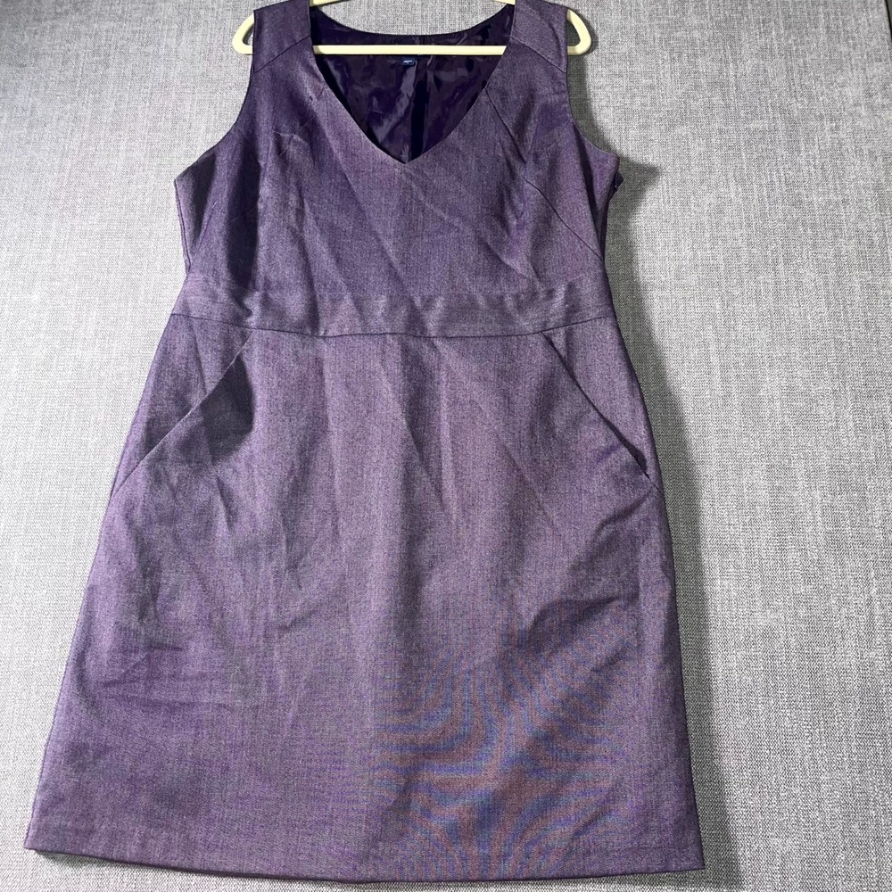 Gap Tank Dress Women's 8 Purple Pockets Summer Wide‎ Strap Deep V-Neck Side Zip
